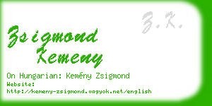 zsigmond kemeny business card