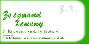 zsigmond kemeny business card